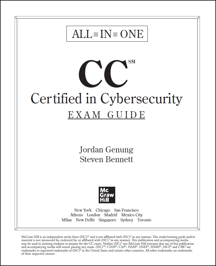 Title Page CC Certified In Cybersecurity All In One Exam Guide Book