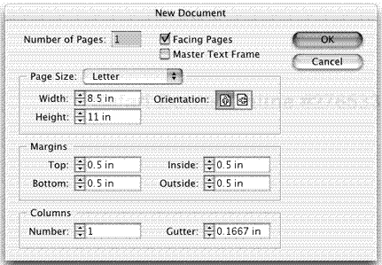 The New Document dialog box