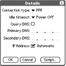 The Network Preferences Details screen