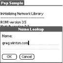 Name lookup dialog