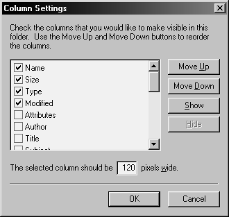 The range of information you can display about objects in the window is robust enough to satisfy even the terminally curious. Some of the characteristics listed here are for specific types of files; you won't need a column for Audio Format, for example, in a folder that holds word-processing documents.