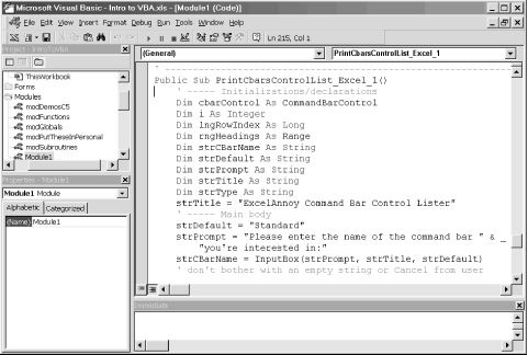 The Access VBA IDE