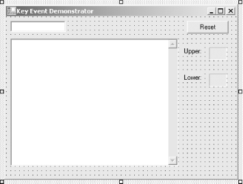 KeyEvents form layout