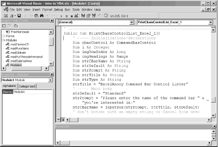 The Excel VBA IDE