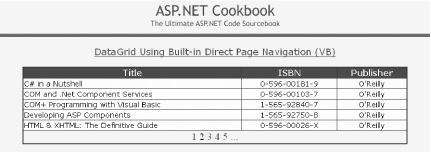 Output of simple solution to DataGrid direct paging