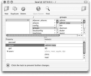 Consider yourself warned: NetInfo is an extremely technical program designed for network administrators with years of training and full employee benefits somewhere in corporate America. Not only do you need an administrator’s account to play with it, but veering off the instructional path specified in the following pages could, in theory, get your Mac in trouble.