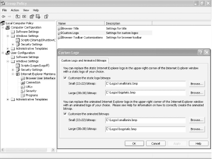 Using the Group Policy Editor to change Internet Explorer’s settings