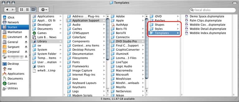 The folders containing custom elements