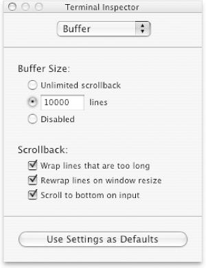 Buffer settings