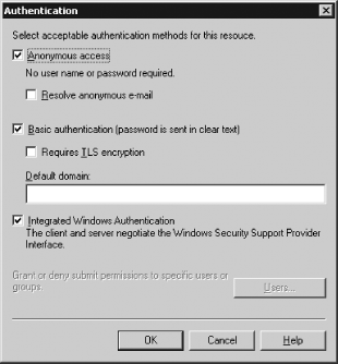 The SMTP server authentication dialog