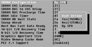 Memory timing controls in Award BIOS