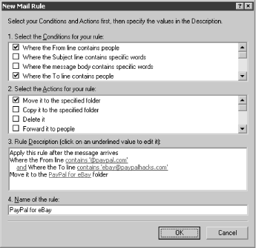 Setting up Outlook to automatically route emails to folders based on the From address or Subject line