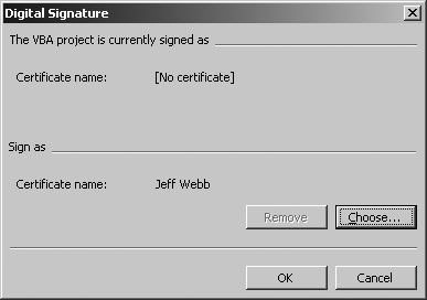 Signing a Visual Basic project