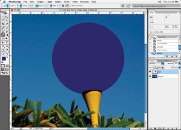 Before: adding a basic circle of color in Photoshop