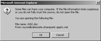 Security warning when opening Office files from the Internet
