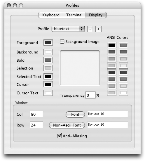 Defining profiles in iTerm