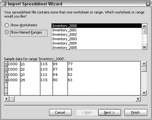 Importing data from Excel