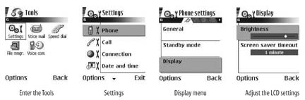 Adjusting the LCD settings to conserve the battery