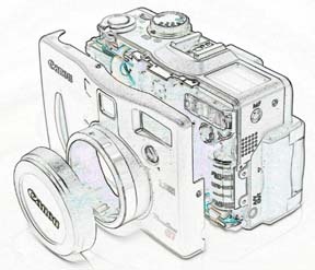 Inside view of a digital camera