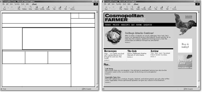 Underneath many Web pages is an invisible skeleton that gives the page form and structure. HTML tables let you control the placement of graphics, text, and other elements on a Web page with accuracy. Without tables, Web contents would simply flow from top to bottom on a page—boring!