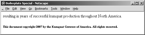 HTML/XHTML authors typically use heading level six for boilerplate text