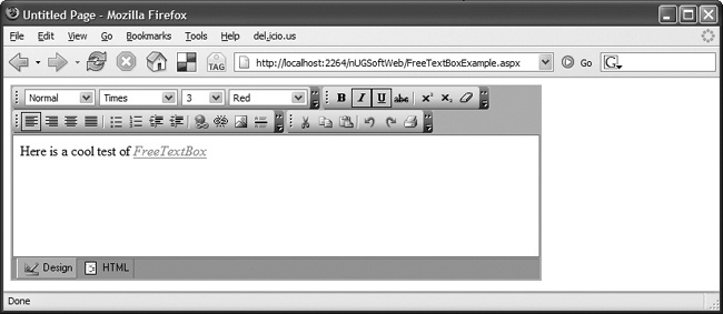 FreeTextBox’s Design view