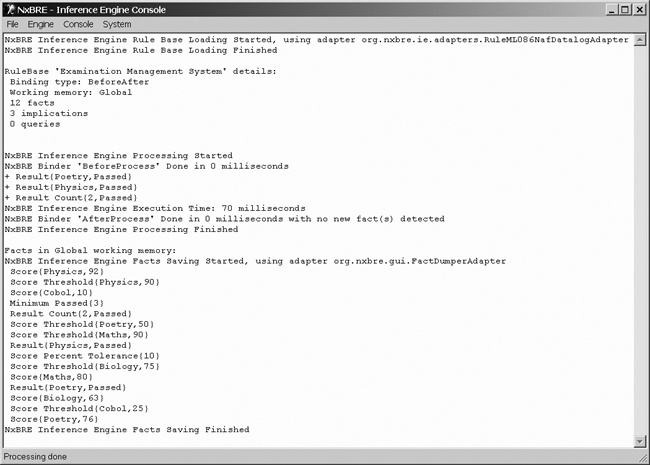 Testing a rule base with the Inference Engine Console