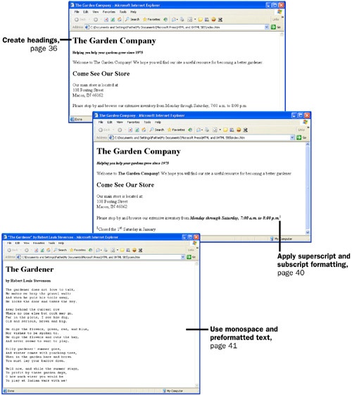 3. Formatting Text By Using Tags - HTML And XHTML Step By Step [Book]