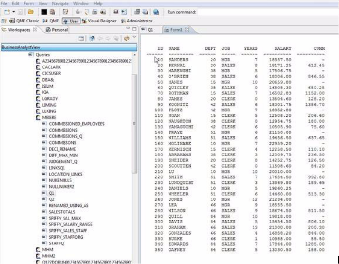 The RUNTSO command in QMF for Workstation Complete Analytics with IBM