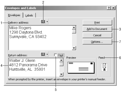 Formatting an envelope