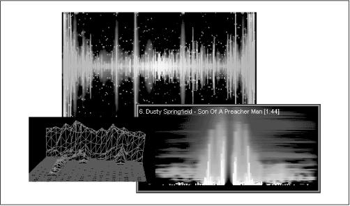 A few of the many visulization plug-ins available for WinAmp