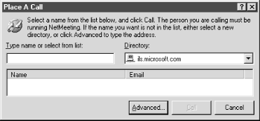 Place a Call dialog