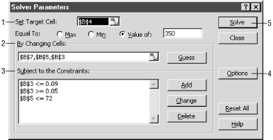 Solver Parameters dialog