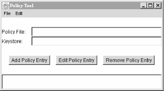 The policytool window