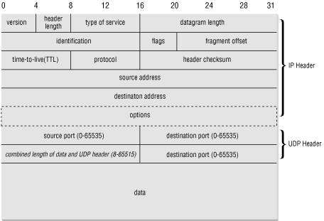 The structure of a UDP datagram