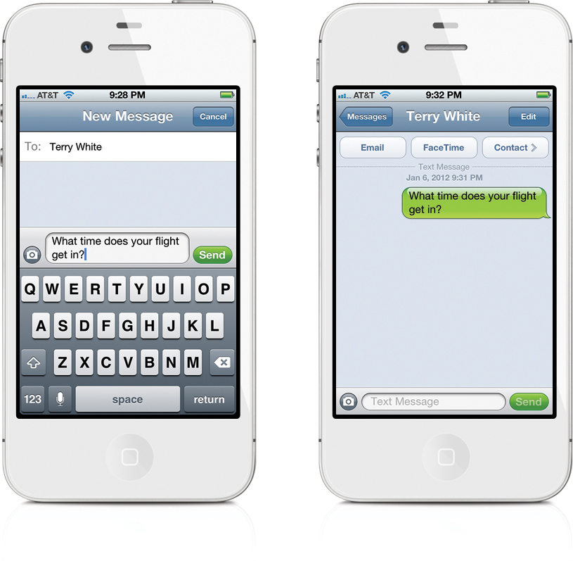 iphone messages screen