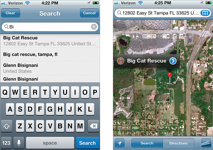 google maps contacts iphone