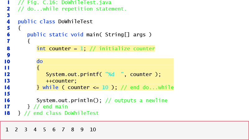 Computer code has 18 lines plus output.