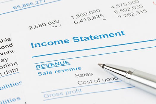 Photo of a sample Income Statement.