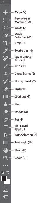 A screenshot shows the "Tools panel" with various options.