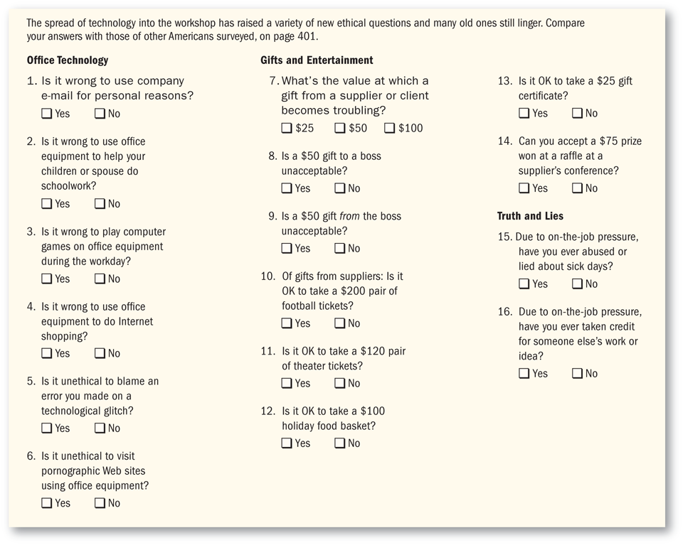 An ethics quiz.