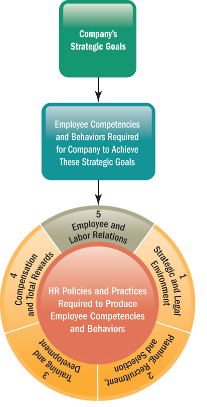 The fifth category of HR policies and practices required to produce employee competencies and behaviors is employee and labor relations.