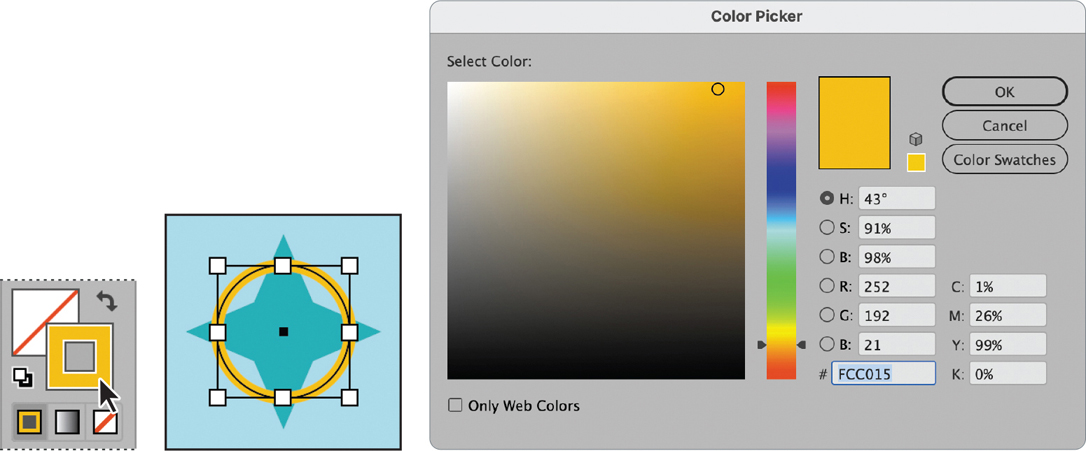 A figure shows the change of object's stroke.