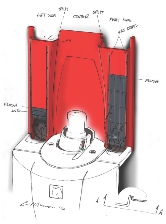 A three-dimensional sketch of the structure is shown.