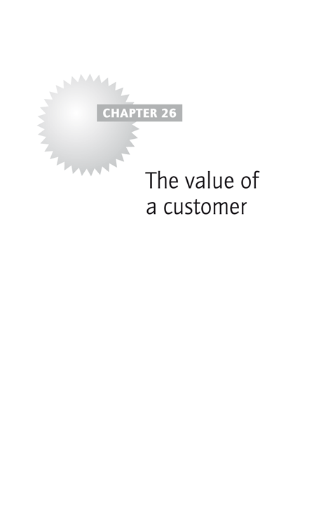 Chapter 26: The value of a customer