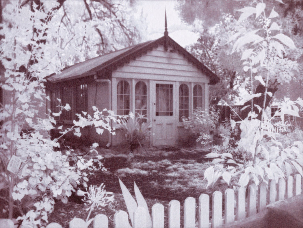 Figure 3.1 Garden Studio, Montsalvat. Chrysotype print, infrared capture digital negative. © Wendy Currie, 2013