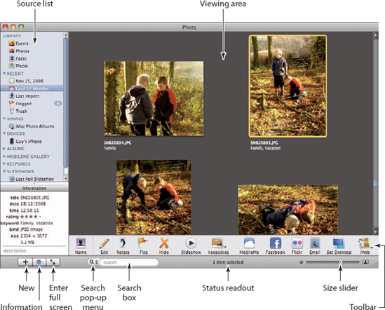 The main iPhoto window.
