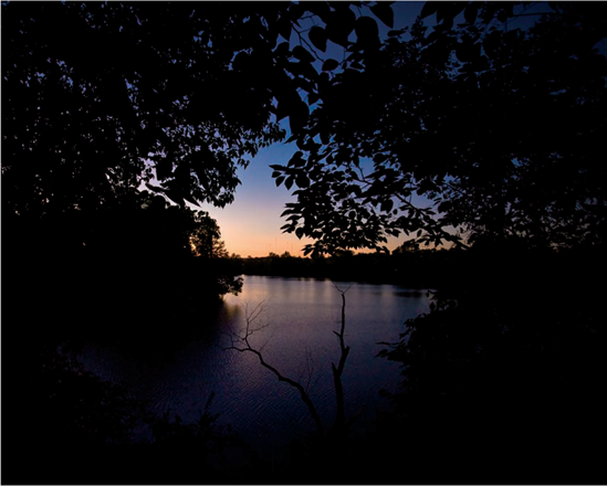 For this image, I exposed for the brightest part of the scene, allowing the sky to have deep rich colors while letting the surrounding elements appear as shadows.