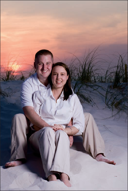 A pristine beach provides a wonderful backdrop for a portrait.