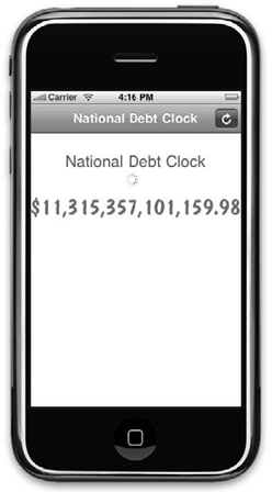 A screenshot of the National Debt Clock application.